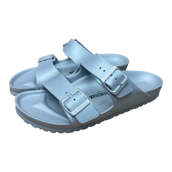 Birkenstock Shoes - Birkenstock size L10 M8 Metallic Silver Sandals